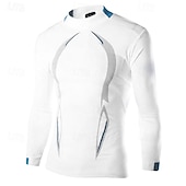 abordables Camisetas y Tops de Correr-Hombre Camiseta Compresión Camisa atlética Camisa de gimnasia Camisa de fitness Camisa de Compresión Acolchada Manga Larga Camiseta Casual Ropa Deportiva Bloque de color Secado rápido Suave