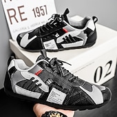 お買い得  カジュアルなレースアップシューズ-メンズのグリーンとイエローのメッシュスニーカー - ウォーキング、旅行、ストリートスタイルに最適なカラーブロックの通気性のあるカジュアルスポーツシューズ