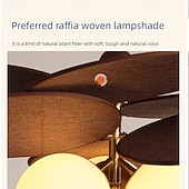 economico Luci Isola cucina-Lampadario a sospensione a LED, lampadario in rattan, lampadario moderno in oro, lampadario a sospensione vintage, lampadario a sfera con montaggio a filo sul soffitto, 110-240 V, 110-265 V