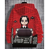 economico Cartone animato 3D della ragazza-Felpa con cappuccio grafica da cartone animato per ragazze, carina, estiva, gotica, a maniche lunghe, traspirante, alla moda, per Halloween, per ragazze