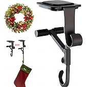 cheap Stockings &amp; Holders-Adjustable Christmas Garland and Stocking Hanger 2 In 1 Fireplace Hanger, Metal Christmas Stocking Holder, No Drill, Fits 0.5&quot; to 8.5&quot; Mantles, Holds Up to 20 Lbs
