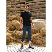 levne Cowboy &amp; Western Boots-Pánské Boty Kovbojské boty Výšivka Retro Ručně vyráběné boty Chůze sportovní Na běžné nošení Venkovní PU kůže Pohodlné Protiskluzové Do půli lýtek Povaleč Žlutá - hnědá Hnědá Léto Podzim Zima