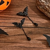 cheap Wearables &amp; Dress-Up-Halloween Gothic Bat Tassel Pendant Earrings, Dark Punk Style Zinc Alloy and Stainless Steel Studs with Plastic Details, Halloween Party Costume Jewelry