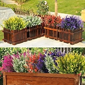 Недорогие Искусственные растения и цветы-8 связок искусственных цветов, искусственные уличные растения, лаванда, пластиковые кустарники и искусственные папоротники, зимостойкие искусственные растения для помещений. &amp;наружные подвесные