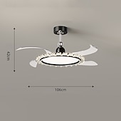 preiswerte Deckenventilator-Leuchten-LED-Deckenventilatoren dimmbar mit Fernbedienung 106 cm Deckenleuchte mit Acryl-Lampenschirm Kronleuchter Schlafzimmer Wohnzimmer
