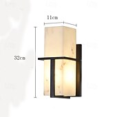 billige utendørs vegglamper-utendørs LED-vegglampe linjedesign vanntett belysning innendørs marmorvegglampe moderne soverom varmt hvitt lys 1 stk