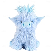 رخيصةأون التماثيل-لعبة محاكاة بقرة المرتفعات المحشوة الناعمة لعبة حيوانية واقعية بقرة المرتفعات كاواي هدية للأطفال للأولاد والبنات هدية عيد ميلاد