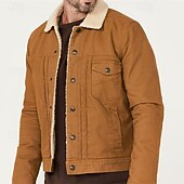 economico Giubbotti Cargo-Per uomo Giacca Invernale Giacca in Pile Giacca Cargo Giacca Casual Vacanza Quotidiano Calore Termico Tasca Pile Autunno Inverno Semplice Moda Streetwear Bavero Regolare Nero Cachi Grigio scuro Giacca