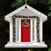 billige jul-Personlig familiebilde julepynt akryl 2D tilpasset julegaveide for familie/par juletrepynt dekorasjon hengende anheng