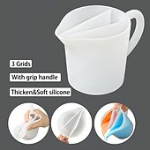 رخيصةأون الفن DIY-كوب سيليكون مقسم مع مقبض أكواب خلط الراتنج مع 3/4/5 شبكات فن السوائل لأدوات الحرف الراتنجية DIY