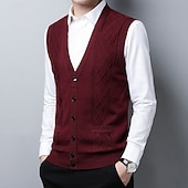 preiswerte Herren Strickjacke-Herren Pullover Kleid Pullover Strickjacke Strickpullover Gerippt Stricken Normale Oberteile Gestrickt Gerippt Einfach V Ausschnitt Mode Schals Lässig Alltagskleidung Bekleidung Herbst Winter