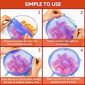 abordables Ustensiles et gadgets de cuisine-Lot de 12 couvercles extensibles en silicone, couvercles d'emballage alimentaire hermétiques réutilisables, couvercles de conservation de la fraîcheur en silicone pour bols, tasses, récipients, stockage des aliments