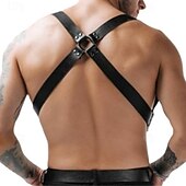 preiswerte Herren-Gürtel-Herren Hosenträger PU-Leder Verstellbar Einfach Schwarz 1 # Schwarz Outdoor Täglich Taillengürtel