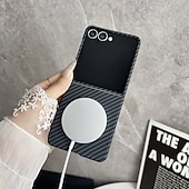Недорогие Чехлы для Samsung-телефон Кейс для Назначение SSamsung Galaxy Z Flip 7 FE Z-флип 6 Z Flip 5 Z Flip 4 Кейс на заднюю панель Магнитный Защита от удара Ретро ПК