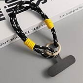 abordables Correas para el teléfono y muñequeras-Cuerda de mano simple de dos hilos de moda, cuerda de muñeca corta simple, cuerda colgante de doble capa, firme y resistente, antirroturas y anticaídas, cuerda para colgar teléfonos móviles.