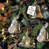 cheap Ornaments-Memorial Ornaments Angel Wings Bell Decorative Hanging Wind Chime With Ribbon Festive Bell Ornament Christmas Tree Hanging Decoration Remembrance Keepsake Holiday Home Gift
