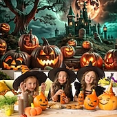 abordables Housse de Porte de Garage Halloween-Couverture de porte de garage Grande suspension Potiron Punk gothique sombre Soirée Outdoor Arrière-plans de prise de vue Yard Maison hantée Décoration d&#039;intérieur