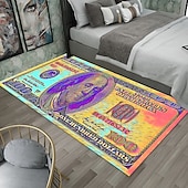 abordables Tapis et carpettes-tapis créatif en forme de dollar, tapis de sol au design monétaire pour la cuisine, la chambre, la table de chevet, l'entrée et la décoration de la maison