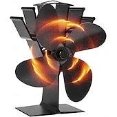 halpa Lamput ja varjostimet-4-lapainen puuliesituuletin, lämpökäyttöinen takkatuuletin tehokkaaseen lämpimän ilman kiertoon, hiljainen toiminta, liesitarvikkeet puu-/puuliesiin, kestävä muotoilu