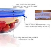 abordables Ustensiles et gadgets de cuisine-Lot de 12 couvercles extensibles en silicone, couvercles d'emballage alimentaire hermétiques réutilisables, couvercles de conservation de la fraîcheur en silicone pour bols, tasses, récipients, stockage des aliments
