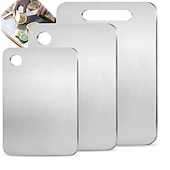 cheap Cooking Utensils-Premium Titanium Alloy Cutting Boards Double-Sided Food-Grade Titanium Cutting Boards for Kitchen Dishwasher Safe Camping Charcuterie Cutting Board Mat for Fruit, Meat &amp; Outdoor BBQ Party