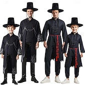preiswerte Herrenkostüme-KPop-Dämonenjäger Dämonenjungengruppe Saja Boys Jinu Saja Kostüm Hanbok Festkleidung Koreanisch traditionell Virtuelles Idol Film Cosplay for Herren Jungen Kinder Erwachsene Halloween Karneval