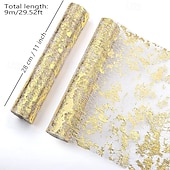 tanie Obrusy-Bieżnik ze Złotej Folii na Gorąco - Europejski Styl Lekko Ekskluzywny Flaga na Stół na Przyjęcia Świąteczne Wesela i Dekorację Opakowań Prezentowych