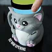 זול ספלים וכוסות-מחזיק קרח של Cuddles the Cat עם 2 כפיות, מעמד לחצי גלידה, מכיל 473 מ&quot;ל/16 אונקיות של גלידה, מיכלי גלידה רב פעמיים, מחזיקי ארטיקים, מתנות אידיאליות לאוהבי חתולים