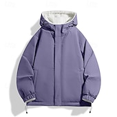 baratos Jaquetas Casuais-Homens Casaco de lã Jaqueta casual Ao ar livre Férias Quente Zíper Bolsos Outono Inverno Tecido Moda Roupa de rua Colarinho Clerical Padrão Cinzento Verde Preto Tinta Azul Roxo Café Casaco
