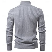 abordables Pulls et cardigans élites pour hommes-Homme Pull Tricoter Hauts Réguliers Couleur Unie Col roulé Élégant ancien École Vacances Vêtement Tenue Printemps Automne Noir Marine foncé S M L