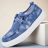 abordables Baskets-Baskets décontractées bleues pour hommes avec un design dégradé, chaussures à lacets confortables pour le streetwear, l&#039;université et les tenues quotidiennes