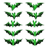 economico Novità-10 pezzi di decorazioni per l&#039;atmosfera horror di Halloween, appese agli alberi con luce notturna fluorescente da pipistrello stereoscopico 3D, decorazioni per feste e case infestate