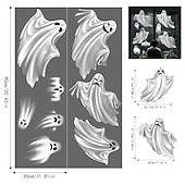 Недорогие Стикеры на Хэллоуин-Наклейка на стену на окно в стиле Хэллоуина, стеклянные наклейки с белым привидением, съемные статические наклейки для украшения стеклянной двери шкафа, декор для дома на Хэллоуин
