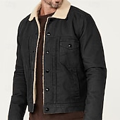 economico Giubbotti Cargo-Per uomo Giacca Invernale Giacca in Pile Giacca Cargo Giacca Casual Vacanza Quotidiano Calore Termico Tasca Pile Autunno Inverno Semplice Moda Streetwear Bavero Regolare Nero Cachi Grigio scuro Giacca