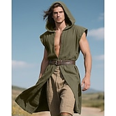 preiswerte Oberteile-Retro Vintage Mittelalterlich Renaissance Weste Tunika Krieger Wikinger Kostüm Herren Vikinger Halloween Karneval Leistung Party LARP Erwachsene Gürtel Ganzjahres