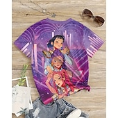 preiswerte Mädchen 3D Cartoon-K-Pop Demon Hunter, trendiges Anime-T-Shirt für Mädchen im Sommer, kurzärmelig, atmungsaktiv und bequem, bedrucktes Kindermode-T-Shirt, Freizeitkleidung, verspielter Stil, süßes Design, lustige