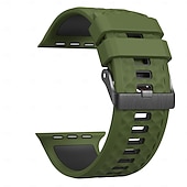 levne Řemínky na Apple Watch-Sportovní řemínek kompatibilní s Apple Watch 42 mm 44 mm 45 mm 49 mm odolný kovový řemínek s nastavitelnou kovovou sponou a silikonovým řemínkem pro iWatch Ultra 2 Series 9 8 7 SE 6 5 4