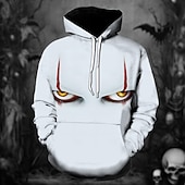 olcso Pulcsik-Azt Pennywise Kapucnis felsőrész Pullover Karakter Grafikus Kompatibilitás Férfi Női Uniszex Felnőttek Mindszentek napja Farsang 3D nyomtatás Teljesítmény Parti