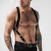 preiswerte Herren-Gürtel-Herren Hosenträger PU-Leder Verstellbar Einfach Schwarz 1 # Schwarz Outdoor Täglich Taillengürtel