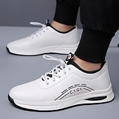 cheap Men's Sneakers-Men's White Athletic Sneakers with Arch Support – Lightweight Casual Walking Shoes for Daily Wear, Travel and Street Style
