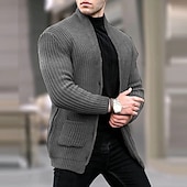 preiswerte Herren Strickjacke-Herren Pullover Kleid Pullover Strickjacke Strickpullover Gerippt Stricken Normale Oberteile Gestrickt Gerippt Einfach Kragenlos Mode Schals Lässig Alltagskleidung Bekleidung Herbst Winter Wei