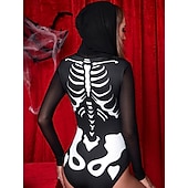 levne Halloween-Lebka předvečer Všech svatých Cosplay kostým předvečer Všech svatých Sexy kostým předvečer Všech svatých Dospělé Dámské předvečer Všech svatých Výkon Párty Podium Jednoduché Halloweenské kostýmy