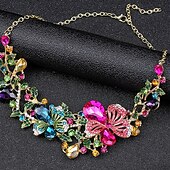 abordables Parures de Bijoux-Parure de bijoux 2 Strass Chrome 1 Collier Boucles d&#039;oreilles Femmes Élégant ancien Mode Le style rétro Classique Parure de Bijoux Pour Mariage Soirée robe demoiselle d honneur