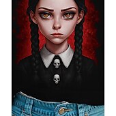 tanie 3D kreskówka dziewczyny-Koszulka z gotycką grafiką Wednesday Addams, słodka, letnia, oddychająca, modna koszulka na Halloween dla dziewczynek