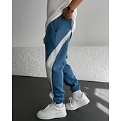 levne Tepláky-Pánské Tepláky Běžec Kalhoty Šňůrky Kapsy Elastický pas Barevné bloky Pohodlné Outdoorové sporty Denní Módní Na běžné nošení Černočervená Bílá  / modrá Lehce elastické