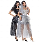 levne Duchové a Sklizňové-Strašidelná nevěsta Čert předvečer Všech svatých Šaty Úbory cosplay Dospělé Dámské předvečer Všech svatých Výkon Párty Podium Jednoduché Halloweenské kostýmy Oblékněte se