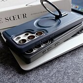 Phone Case For Samsung Galaxy S25 S25 Edge S24 S24 FE S23 Ultra Plus S22 Plus  Ultra Back Cover Magnetic Kickstand Shockproof Retro TPU PU Leather cheap Samsung Cases-Phone Case For Samsung Galaxy S25 S25 Edge S24 S24 FE S23 Ultra Plus S22 Plus  Ultra Back Cover Magnetic Kickstand Shockproof Retro TPU PU Leather