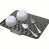 cheap Kitchen Utensils &amp; Gadgets-2pcs Kitchen Non-Slip Silicone Drainage Mats – Built-in Drain Design, Heat Resistant and Easy to Clean, Suitable for Countertops, Sinks, and Refrigerators