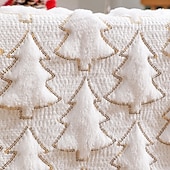 abordables Caminos de mesa-Camino de mesa navideño con bordado de lentejuelas acolchadas en 3D: camino de mesa festivo para decoración de comedores y fiestas navideñas. &amp;exhibición del centro comercial