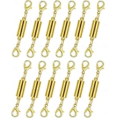 baratos artes, artesanato e costura-Pacote com 12 fechos e fechos magnéticos para colar. Extensor de joias com ímã forte. Fecho magnético para colar, ideal para fazer pulseiras e colares. Banhado a ouro e prata.